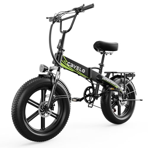 Cybervelo 750W Folding Electric Bike, 48V 20.8AH Large Removable Battery E-Bike,80 Miles Max Range, 20" Fat Tire Electric Bike for Adults, Adult Electric Bicycles Commute E-Bikes for Women/Men