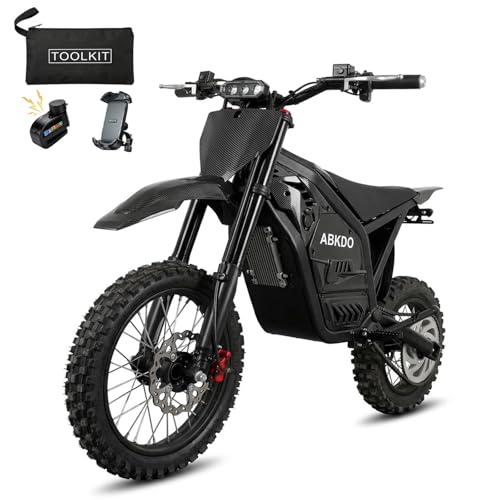 ABKDO 4000W Electric Dirt Bike for Teens Adults,48V 23Ah Battery,45 MPH | 230Nm,14" /12" Tires Off-Road E-Motorcycle, Full Hydraulic Brakes and Suspensions Mountain Off-Road Bike