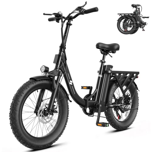 Hopepeak Z10 Foldable Electric Bike for Adults,1200W Peak Motor, 20"×3.0 Fat Tire Folding Ebike with 48V 13.5Ah 648Wh Removable Battery Max Range 80 Miles,7-Speed 20+MPH,Adults Electric Bicycle