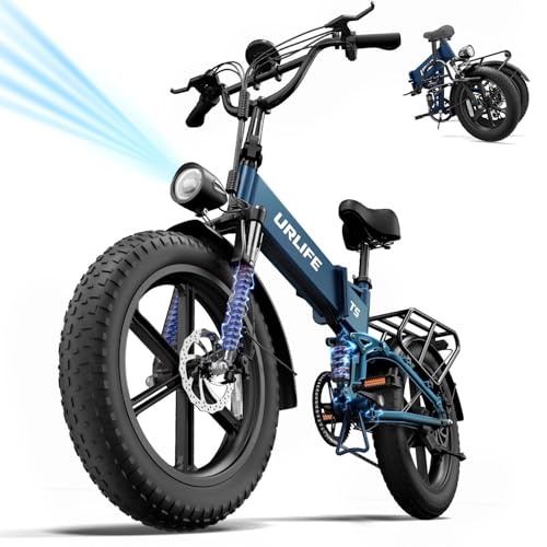 URLIFE URLIFE Folding Electric Bike for Adults, 48V 13AH, 20" x 4" Fat — Size, capacity and configuration compared