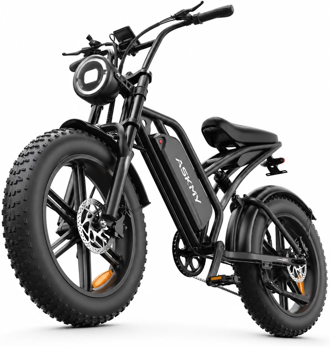 Askmy Fat Tire Electric Mountain Bike, All Terrains Electric Bicycles, 1500W Peak Motor Dirt E-Bike with 28MPH and 60 Mile...