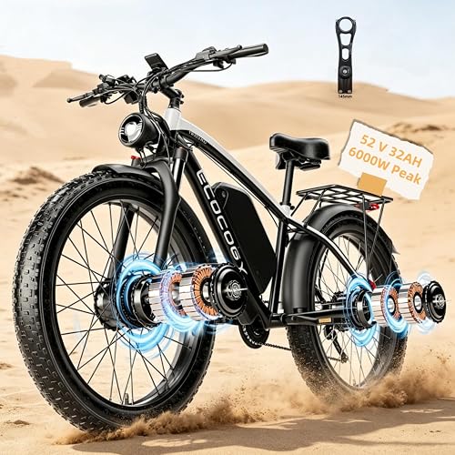 ECOCOGY Electric Bike for Adults,Peak 6000W Dual Motor Ebike, 52V 32AH — Build quality and design details up close