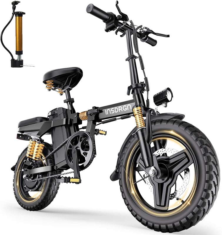 INSDRGN 14" Folding Electric Bike for Adults