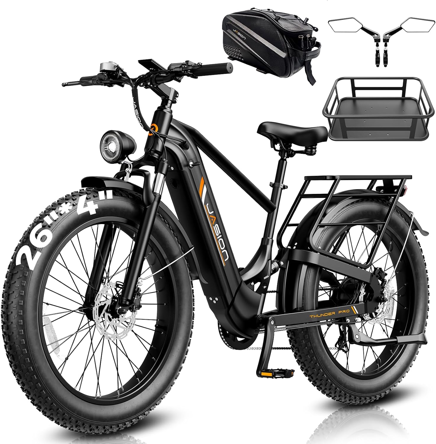 Jasion Thunder PRO/ST Electric Bike,2000W Peak Ebikes for Adults,26''Fat Tire Best Ebike for Men,90 Miles with 1040Wh Batt...