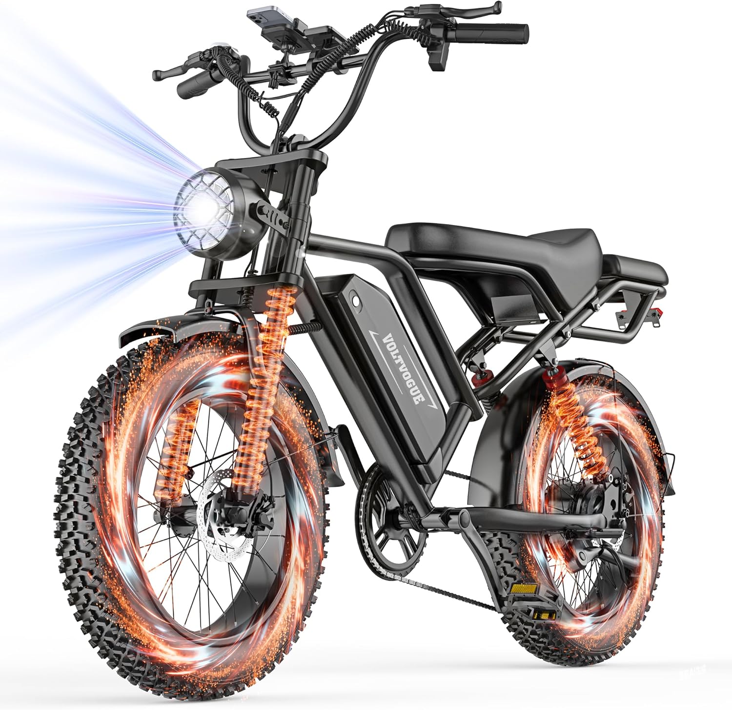VOLTVOGUE Electric ebike | Full Suspension | Peak 1500w Motor | 25/31MPH Top Speed | Range 40-70 Miles | 48V 960/748Wh Rem...