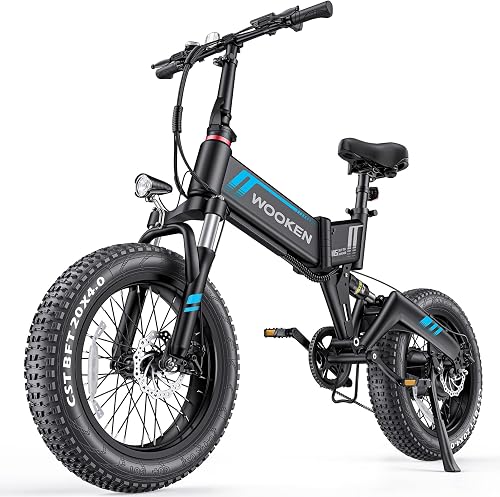 Wooken Electric Bike, 20''X4.0 Fat Tire Electric Bike for Adults, Peak — Build quality and design details up close